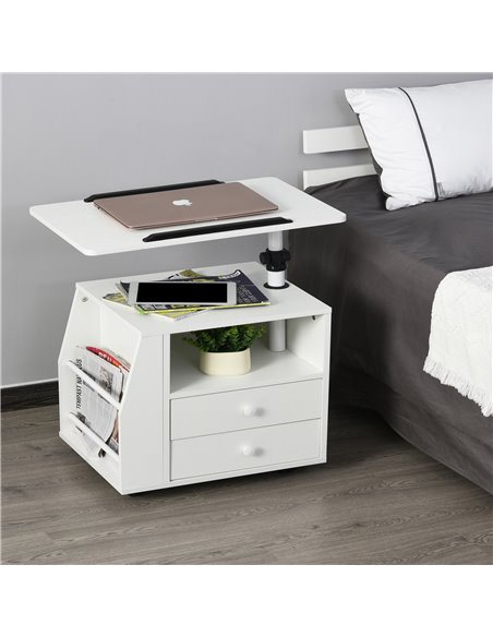HOMCOM Swivel Bedside Table, Multi-Functional End Table for Living Room, Nightstand for Bedroom 833-776 - pic 60997 | FastDaddyshop