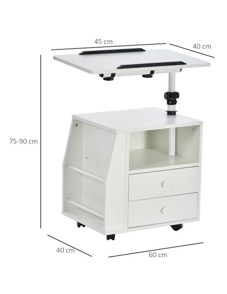HOMCOM Swivel Bedside Table, Multi-Functional End Table for Living Room, Nightstand for Bedroom 833-776 - pic 60998 | FastDaddyshop