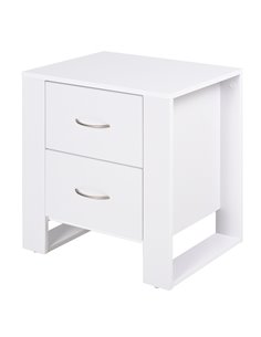 HOMCOM Bedside Table with 2 Drawers, Bedroom Storage, White 831-293WT