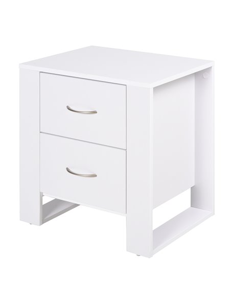 HOMCOM Bedside Table with 2 Drawers, Bedroom Storage, White 831-293WT - pic 61005 | FastDaddyshop