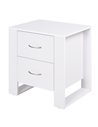 HOMCOM Bedside Table with 2 Drawers, Bedroom Storage, White 831-293WT