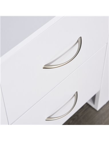 HOMCOM Bedside Table with 2 Drawers, Modern Boxy Design, Elevated Base, Melamine Finish, Bedroom Storage, White 831-293WT