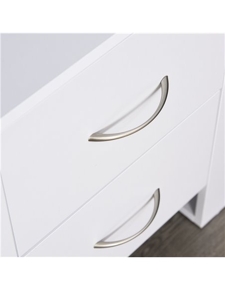 HOMCOM Bedside Table with 2 Drawers, Modern Boxy Design, Elevated Base, Melamine Finish, Bedroom Storage, White 831-293WT - pic 61010 | FastDaddyshop