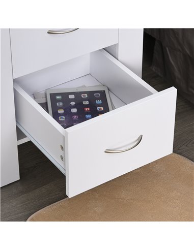 HOMCOM Bedside Table with 2 Drawers, Modern Boxy Design, Elevated Base, Melamine Finish, Bedroom Storage, White 831-293WT