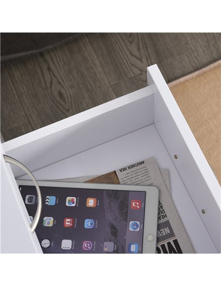 HOMCOM Bedside Table with 2 Drawers, Modern Boxy Design, Elevated Base, Melamine Finish, Bedroom Storage, White 831-293WT - pic 61013 | FastDaddyshop