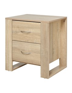 HOMCOM Bedside Table with 2 Drawers, Bedroom Storage, Oak Brown 831-293ND