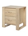 HOMCOM Bedside Table with 2 Drawers, Bedroom Storage, Oak Brown 831-293ND