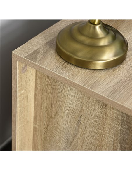 HOMCOM Bedside Table with 2 Drawers, Modern Boxy Design, Elevated Base, Melamine Finish, Bedroom Storage, Oak Brown 831-293ND - pic 61022 | FastDaddyshop