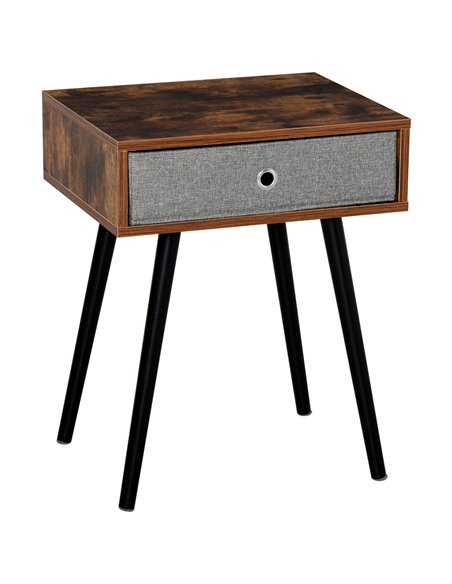 HOMCOM Side Table, End Table with Removable Fabric Drawer, Rustic Brown 838-081 - pic 61032 | FastDaddyshop