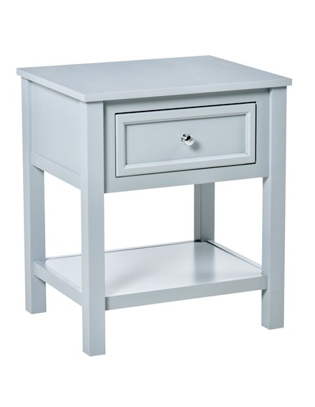 HOMCOM Classic Bedside Table with Drawer and Open Shelf, Grey 833-777 - pic 61041 | FastDaddyshop