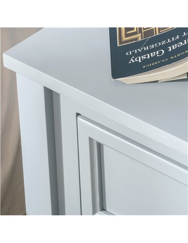 HOMCOM Classic Bedside Table with Drawer and Open Shelf, Metal Handle, Stylish Nightstand, Grey 833-777
