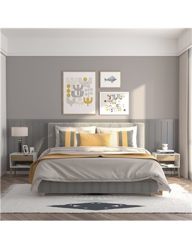 HOMCOM Modern Bedside Table with Drawer and Shelf, Nightstand, End Table for Bedroom or Living Room 831-372