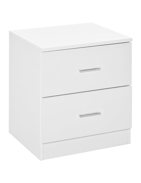 HOMCOM Modern Bedside Table, 2 Drawer Nightstand, Bedroom Living Room Side Storage Unit, White 831-425 - pic 61077 | FastDaddyshop