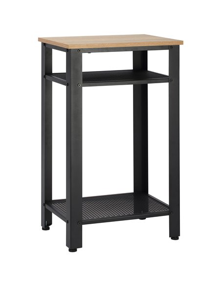 HOMCOM Industrial Chic Side Table, 3-Tier Bedside Table, Oak and Black 839-142 - pic 61113 | FastDaddyshop