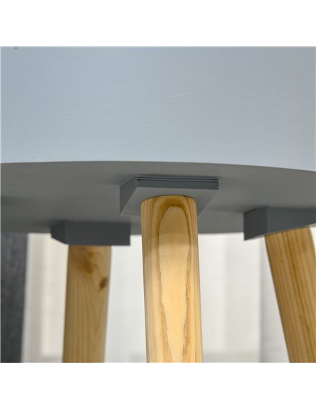 HOMCOM Round Side Table with Hidden Storage, Modern Night Stand with Removable Tray, Wood Frame, Grey 839-113GY - pic 61130 | FastDaddyshop