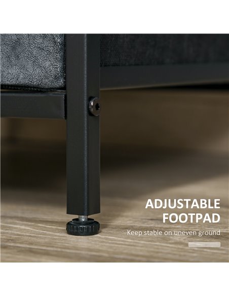 HOMCOM Industrial Side Table, End Table Nightstand with Removable Drawer, Steel Frame, for Living Room Bedroom, Rustic Brown 839 - pic 61136 | FastDaddyshop