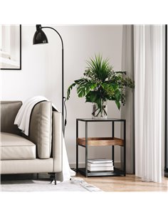 HOMCOM Industrial Side Table, 3-Tier End Table, Rustic Brown 839-244 2
