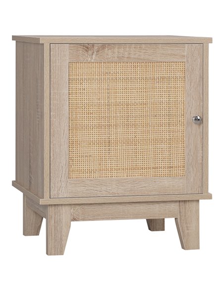 HOMCOM Bedside Table with Rattan Element, Natural 831-574V00AK - pic 61203 | FastDaddyshop