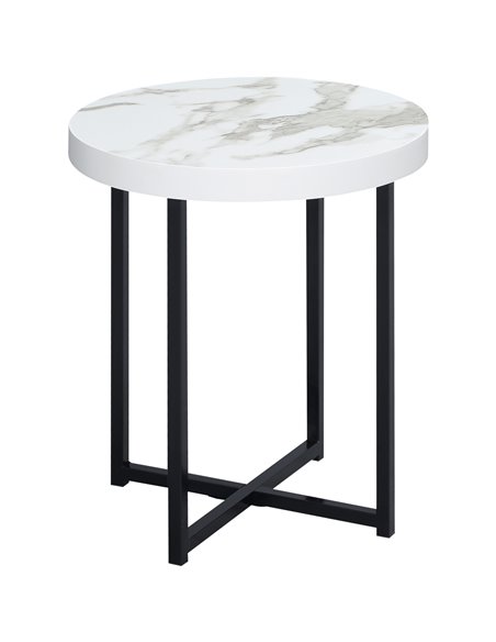 HOMCOM Round Side Table, Modern End Table Bedside Table, White 839-143WT - pic 61221 | FastDaddyshop