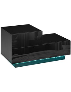 HOMCOM Bedside Table with High Gloss Front, Black 831-647V70BK