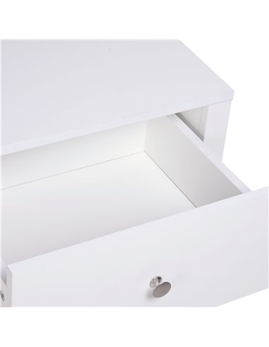 HOMCOM Modern Bedside Table Set of 2, Nightstand with Drawer and Shelf, White, Perfect for Bedroom, Living Room 831-P073