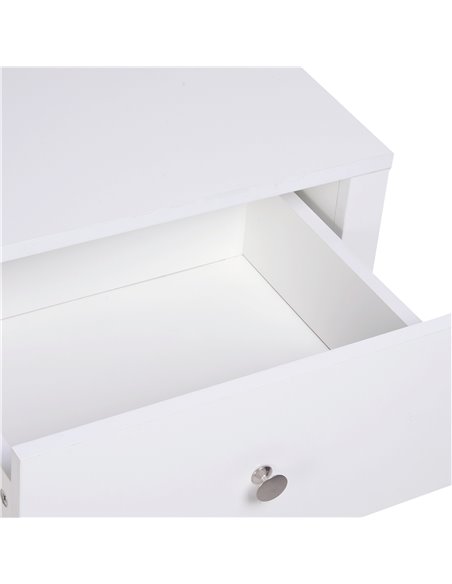 HOMCOM Modern Bedside Table Set of 2, Nightstand with Drawer and Shelf, White, Perfect for Bedroom, Living Room 831-P073 - pic 61344 | FastDaddyshop