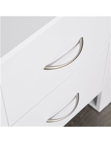 HOMCOM Bedside Cabinet Pair with Dual Drawers, Modern Nightstand with Metallic Handles & Raised Base, Bedroom Side Table, Set of