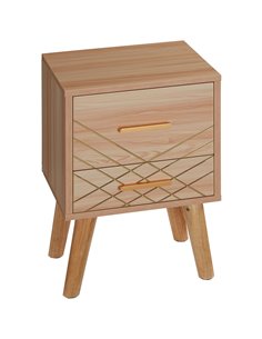 HOMCOM Scandinavian Bedside Cabinet with Drawers, Natural 831-637V00AK