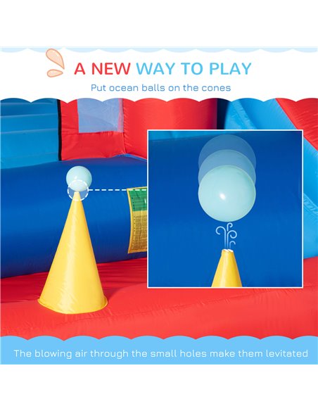 Outsunny 5 in 1 Kids Bounce Castle Large Inflatable House Trampoline Slide Water Pool Climbing Wall with 450W Inflator Carrybag  - pic 6141 | FastDaddyshop