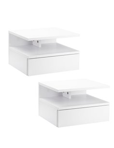 HOMCOM Floating Bedside Cabinet with Drawer, White 831-338