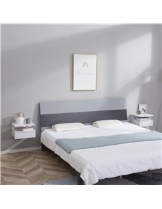HOMCOM Floating Bedside Cabinet with Drawer, White 831-338 2