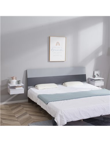 HOMCOM Floating Bedside Cabinet with Drawer and Open Shelf, Wall Mounted Nightstands, Bedside Table with Storage for Bedroom 831