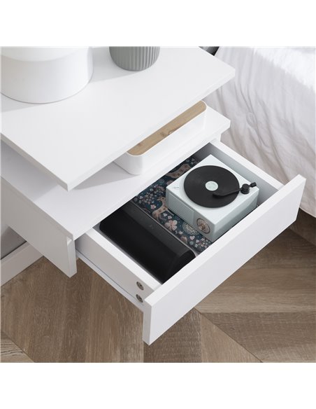 HOMCOM Floating Bedside Cabinet with Drawer and Open Shelf, Wall Mounted Nightstands, Bedside Table with Storage for Bedroom 831 - pic 61525 | FastDaddyshop