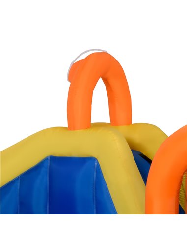 Outsunny 5 in 1 Kids Bouncy Castle Large Inflatable House Slide Water Pool Gun Basket Climbing Wall with 750W Inflator Carry bag