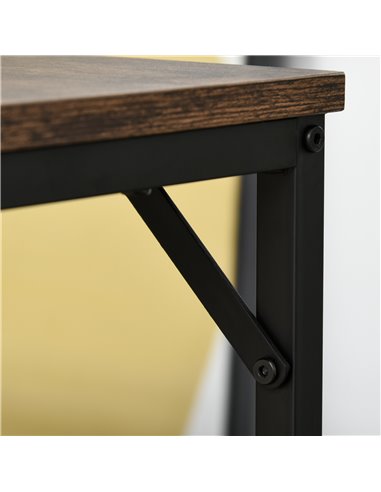 HOMCOM Industrial Rectangular Bar Table Set with 4 Stools for Dining Room, Kitchen, Dinette 835-337