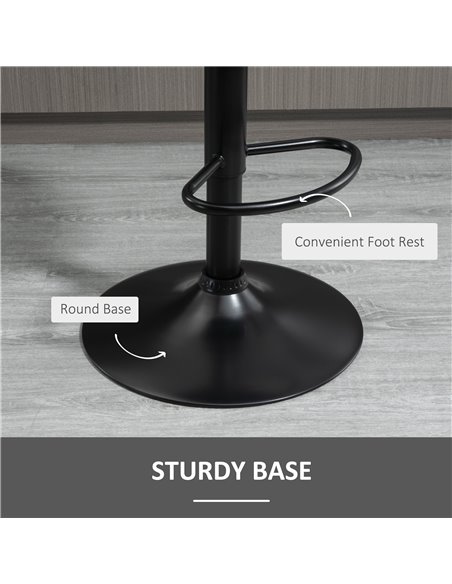 HOMCOM Bar Stool Set of 2 Velvet-Touch Fabric Adjustable Height Swivel Counter Chairs with Footrest, Grey 835-466V70GY - pic 61632 | FastDaddyshop
