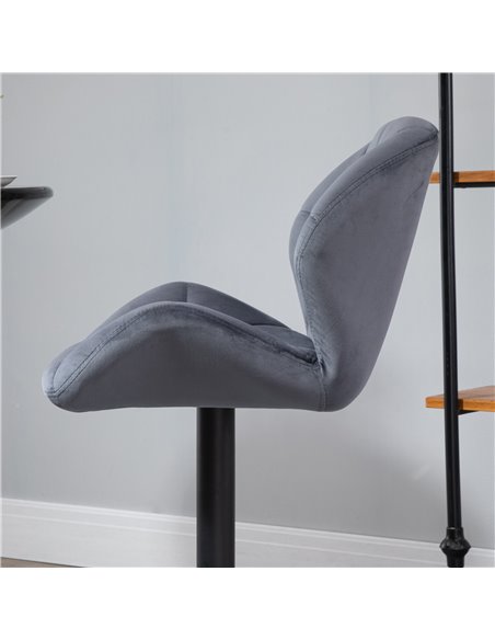 HOMCOM Set of 2 Adjustable Bar stools With Backs , Armless Upholstered Swivel Counter Chairs, Barstools with Back, Footrest, Dar - pic 61660 | FastDaddyshop