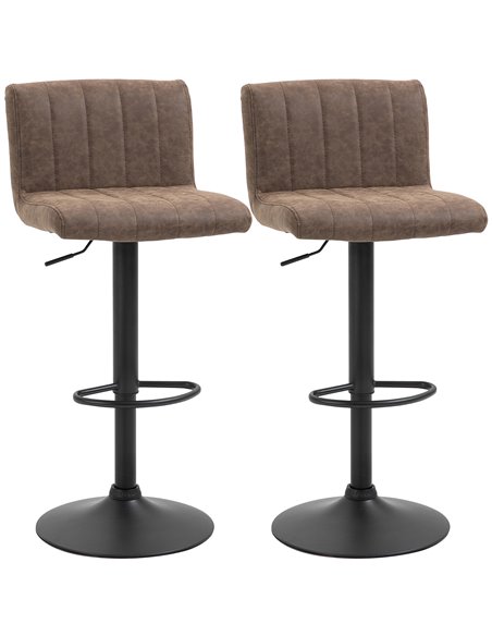 HOMCOM Barstools Set of 2 with Adjustable Height, Brown 835-501BN - pic 61689 | FastDaddyshop