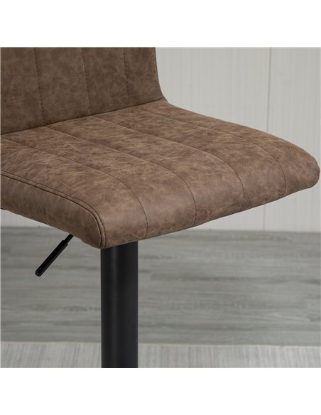 HOMCOM Barstools Set of 2 Adjustable Height Swivel Gas Lift PU Leather Counter Bar Chairs with Footrest, Brown 835-501BN - pic 61696 | FastDaddyshop