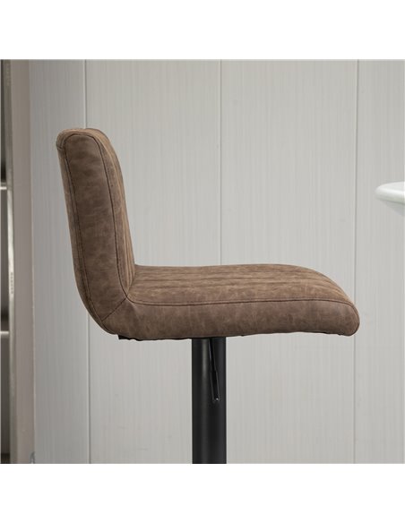 HOMCOM Barstools Set of 2 Adjustable Height Swivel Gas Lift PU Leather Counter Bar Chairs with Footrest, Brown 835-501BN - pic 61697 | FastDaddyshop