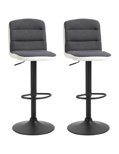 HOMCOM Bar stool Set of 2 with Adjustable Height, Dark Grey 835-508V71