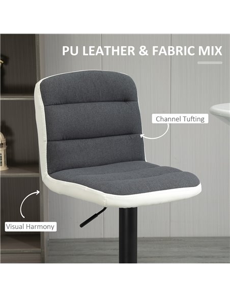 HOMCOM Bar stool Set of 2 Armless Adjustable Height Upholstered Bar Chair with Swivel Seat, Dark Grey 835-508V71 - pic 61712 | FastDaddyshop