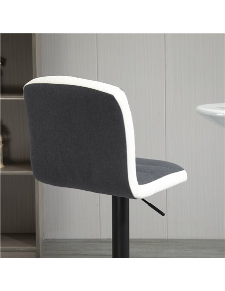 HOMCOM Bar stool Set of 2 Armless Adjustable Height Upholstered Bar Chair with Swivel Seat, Dark Grey 835-508V71 - pic 61714 | FastDaddyshop