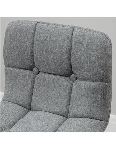 HOMCOM Bar stool Set of 2 Armless Button-Tufted Counter Height Bar Chairs with Wood Legs & Footrest, Grey 835-530V70