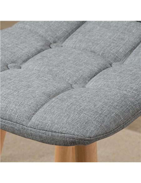 HOMCOM Bar stool Set of 2 Armless Button-Tufted Counter Height Bar Chairs with Wood Legs & Footrest, Grey 835-530V70 - pic 61724 | FastDaddyshop