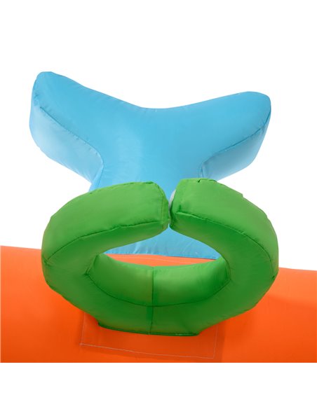 Outsunny 5 in 1 Kids Bounce Castle Narwhals Style Inflatable House with Slide Trampoline Pool Water Gun Climbing Wall with Infla - pic 6173 | FastDaddyshop