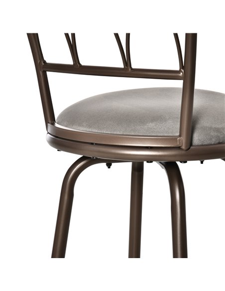 HOMCOM Set of 2 Bar Chairs Swivel Armless Upholstered Metal Frame Barstools with Backrest & Footrest, Bronze 835-535 - pic 61749 | FastDaddyshop