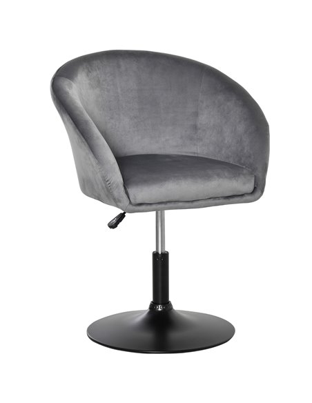 HOMCOM Swivel Bar Stool Fabric Dining Chair, Grey 835-473CG - pic 61753 | FastDaddyshop