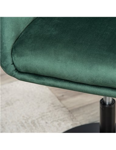 HOMCOM Swivel Bar Stool Fabric Dining Chair Dressing Stool with Tub Seat, Back, Adjustable Height, Green 835-473GN