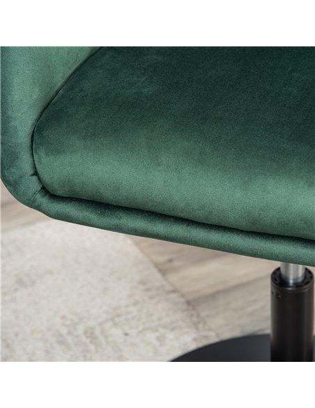 HOMCOM Swivel Bar Stool Fabric Dining Chair Dressing Stool with Tub Seat, Back, Adjustable Height, Green 835-473GN - pic 61769 | FastDaddyshop